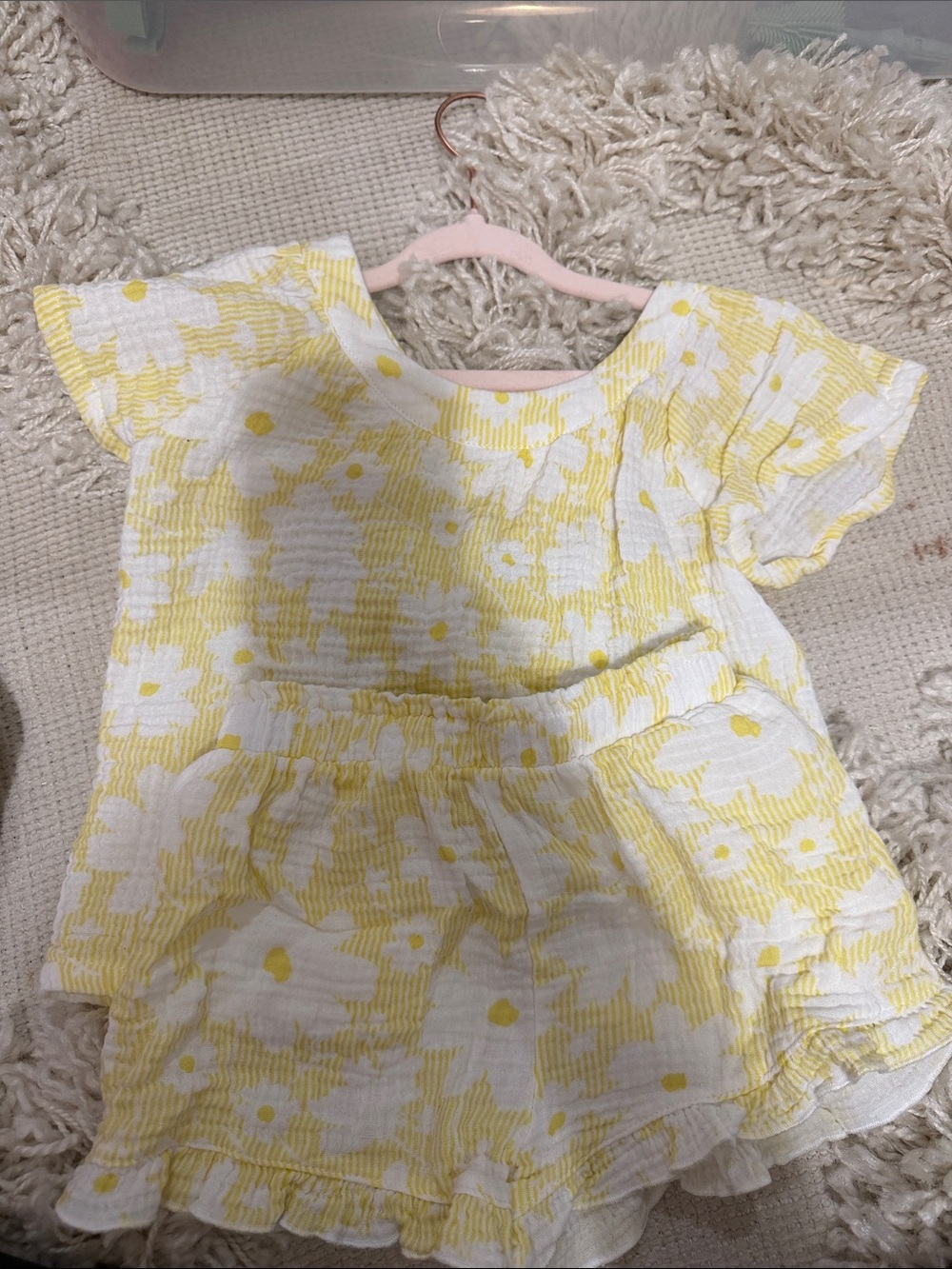 btween Yellow and White Floral Matching Set
